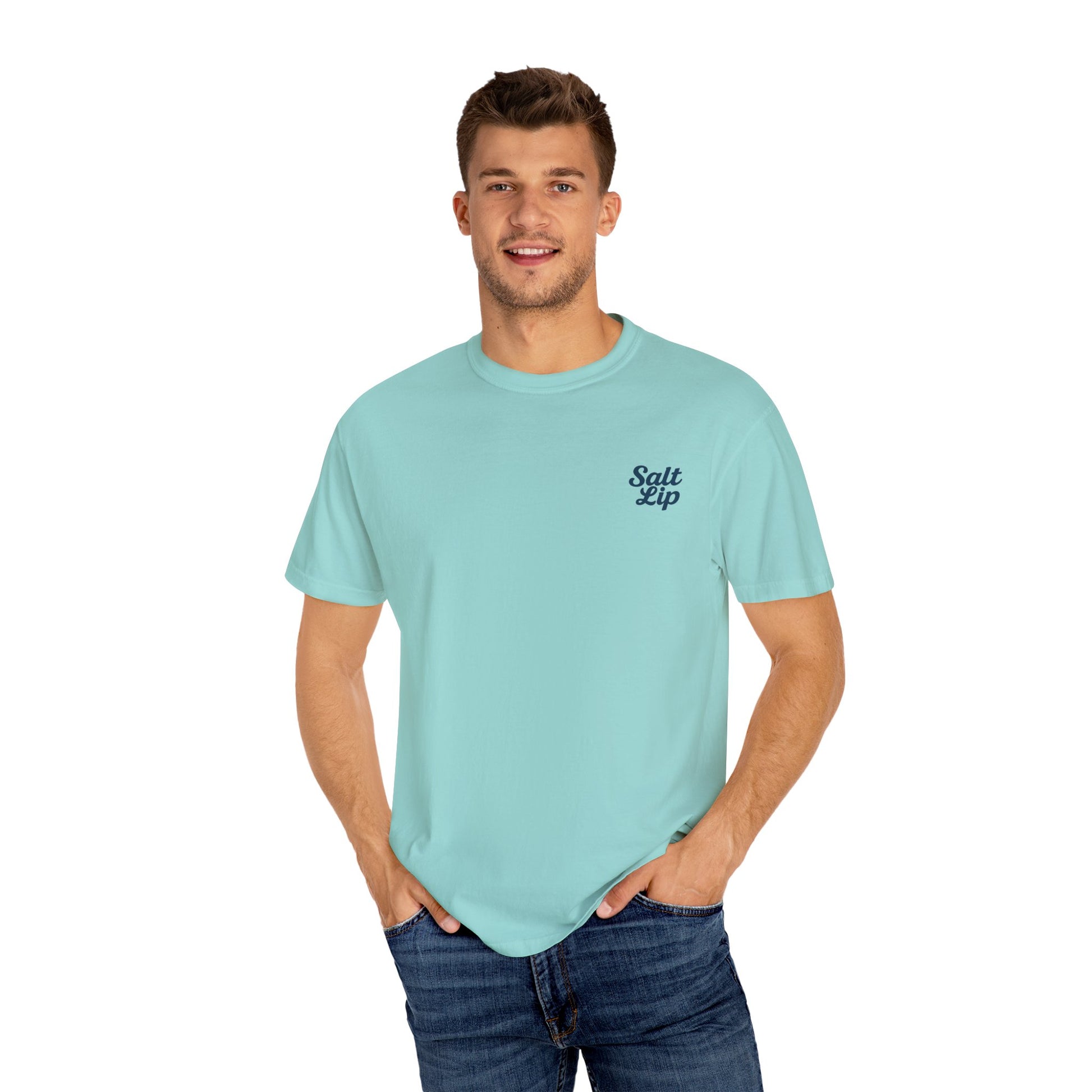 Salt Lip Fishing T-shirt - Unisex Garment-Dyed Tee, Outdoor Apparel, Fishing Gift, Casual Wear, Beach Trip Essential