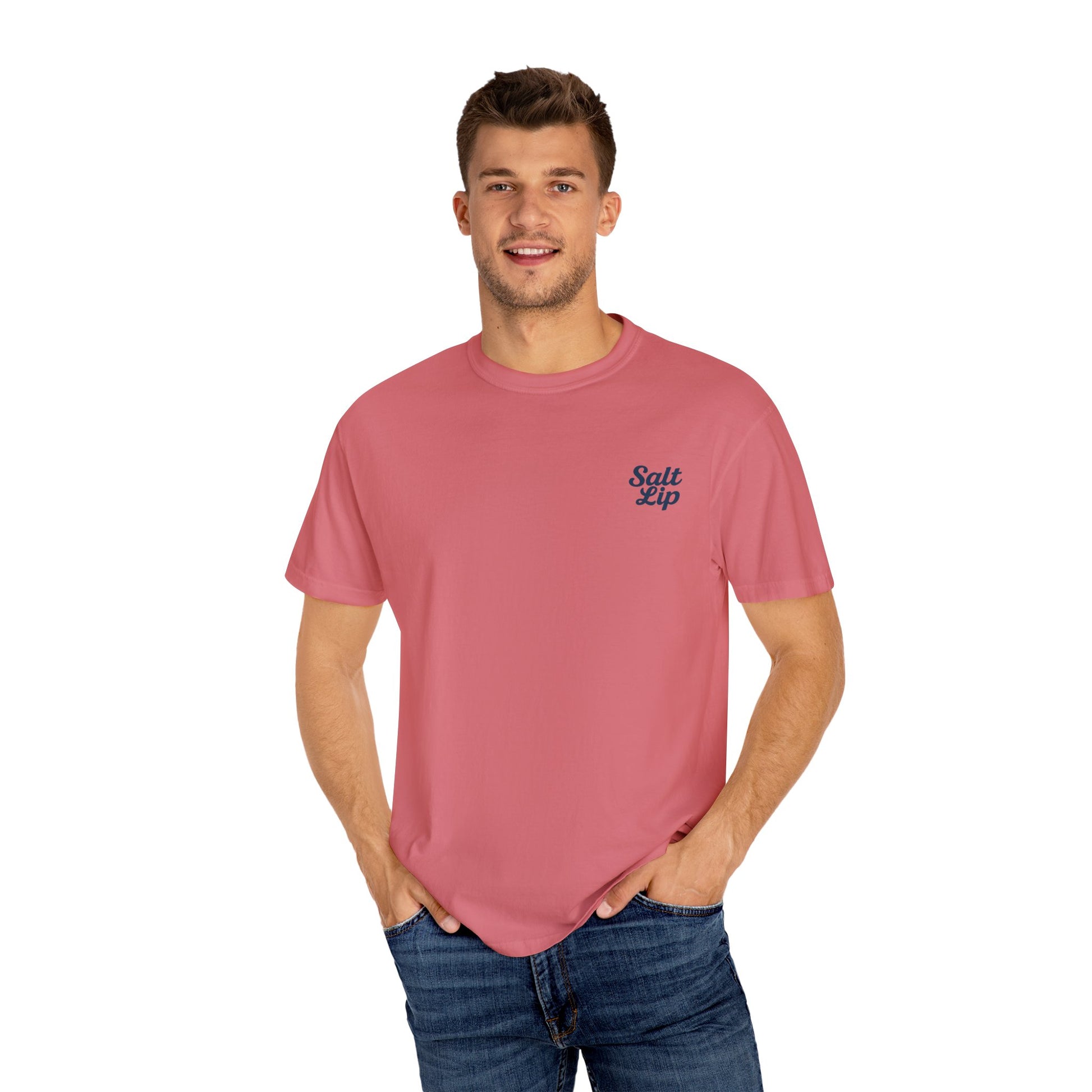 Salt Lip Fishing T-shirt - Unisex Garment-Dyed Tee, Outdoor Apparel, Fishing Gift, Casual Wear, Beach Trip Essential