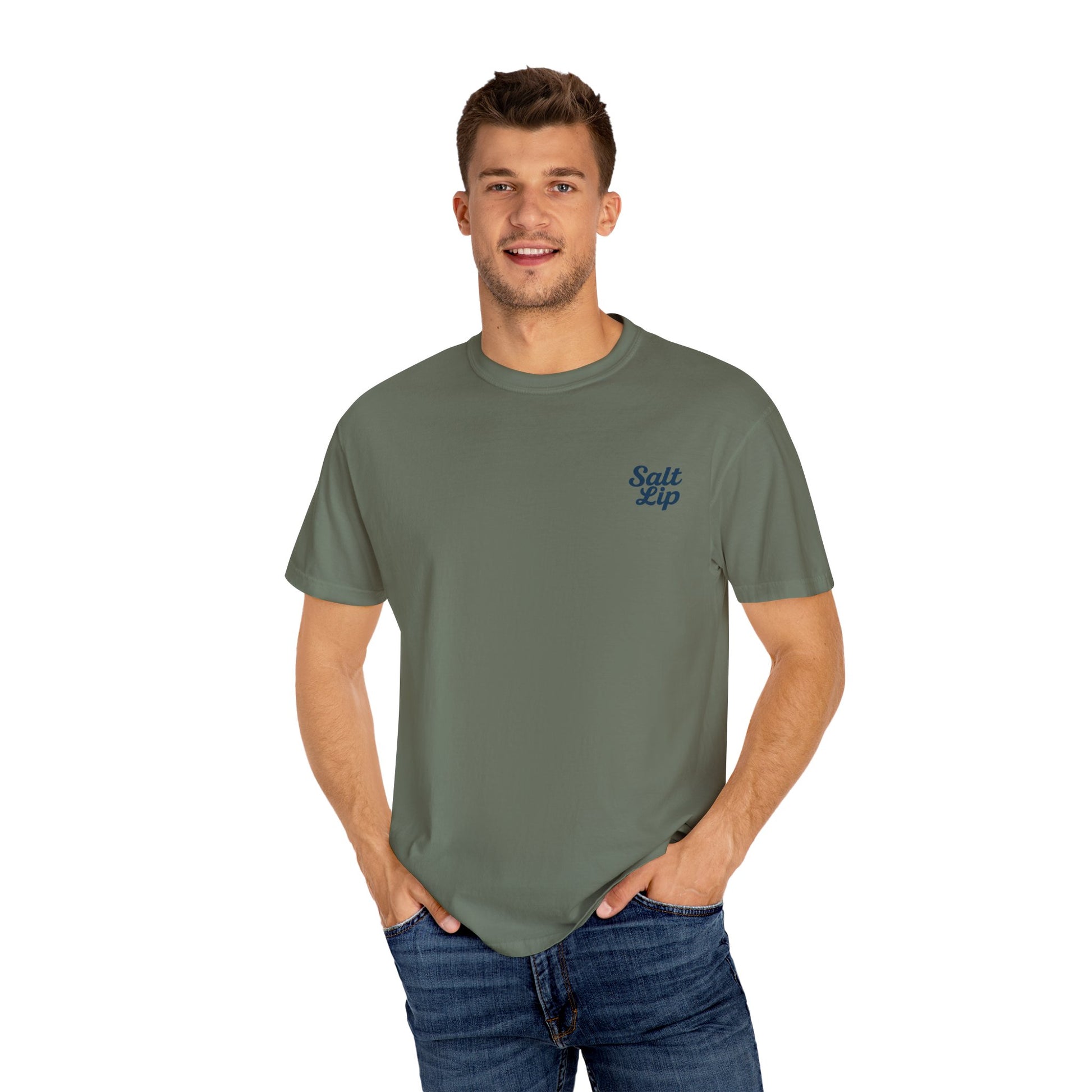 Salt Lip Fishing T-shirt - Unisex Garment-Dyed Tee, Outdoor Apparel, Fishing Gift, Casual Wear, Beach Trip Essential