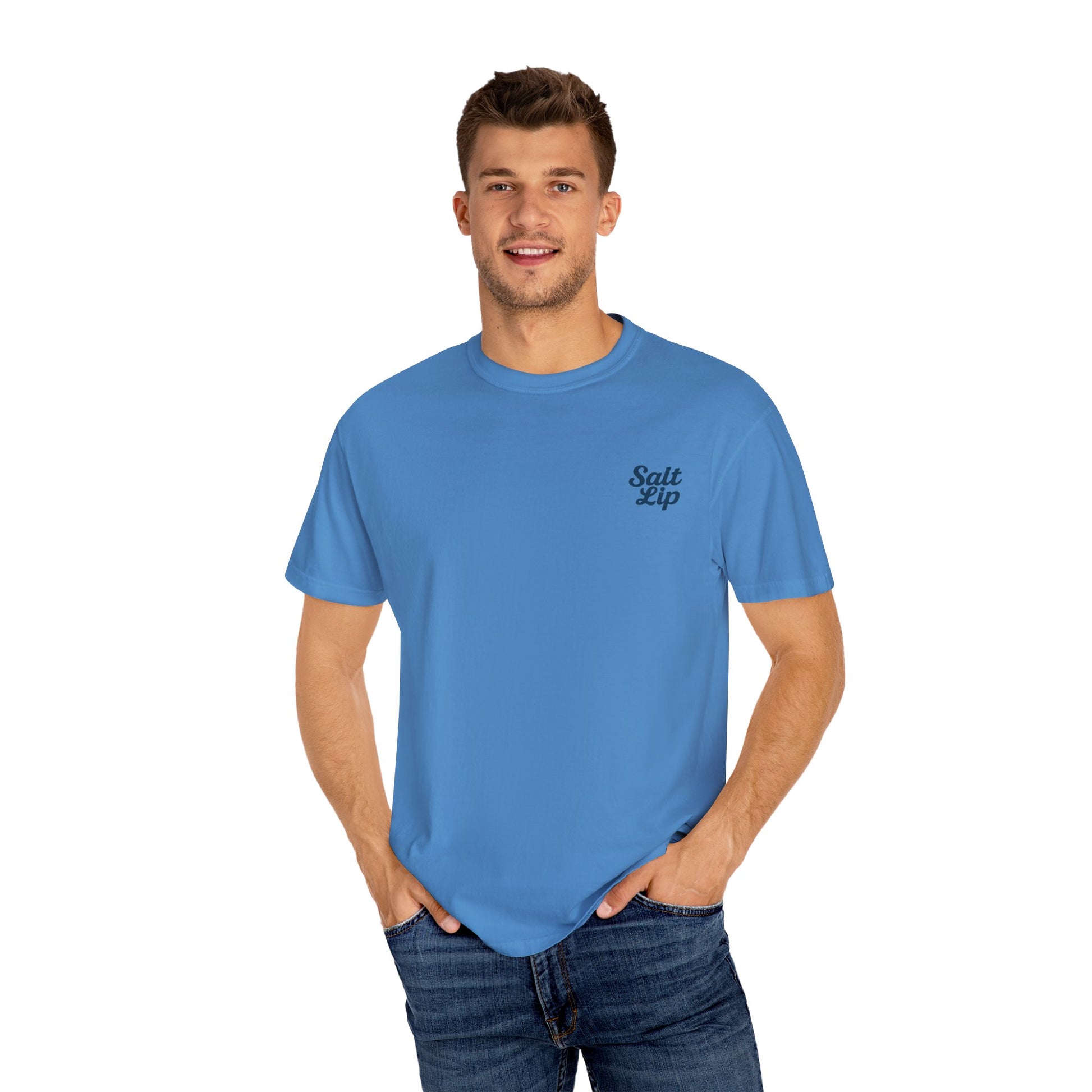 Salt Lip Fishing T-shirt - Unisex Garment-Dyed Tee, Outdoor Apparel, Fishing Gift, Casual Wear, Beach Trip Essential