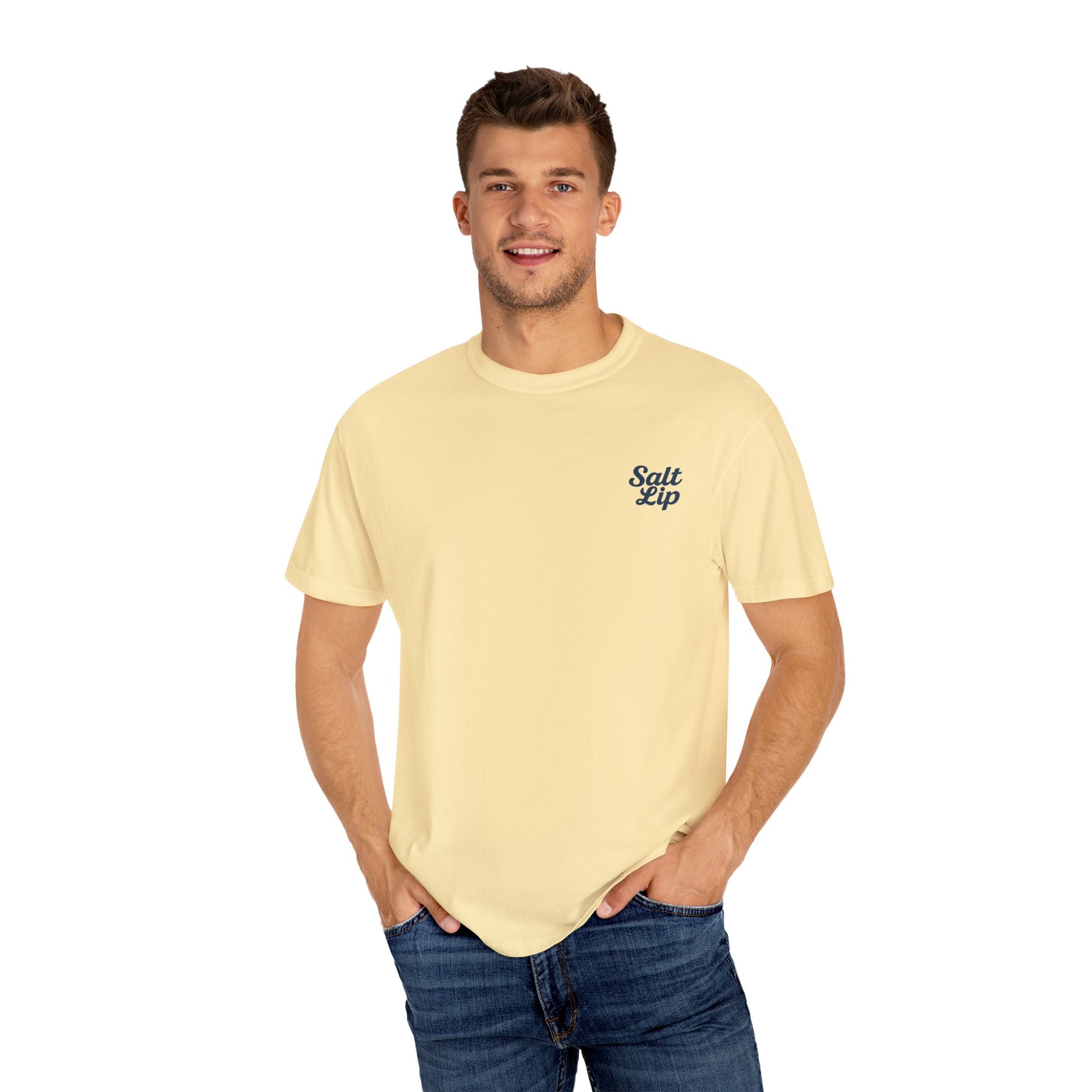 Salt Lip Fishing T-shirt - Unisex Garment-Dyed Tee, Outdoor Apparel, Fishing Gift, Casual Wear, Beach Trip Essential