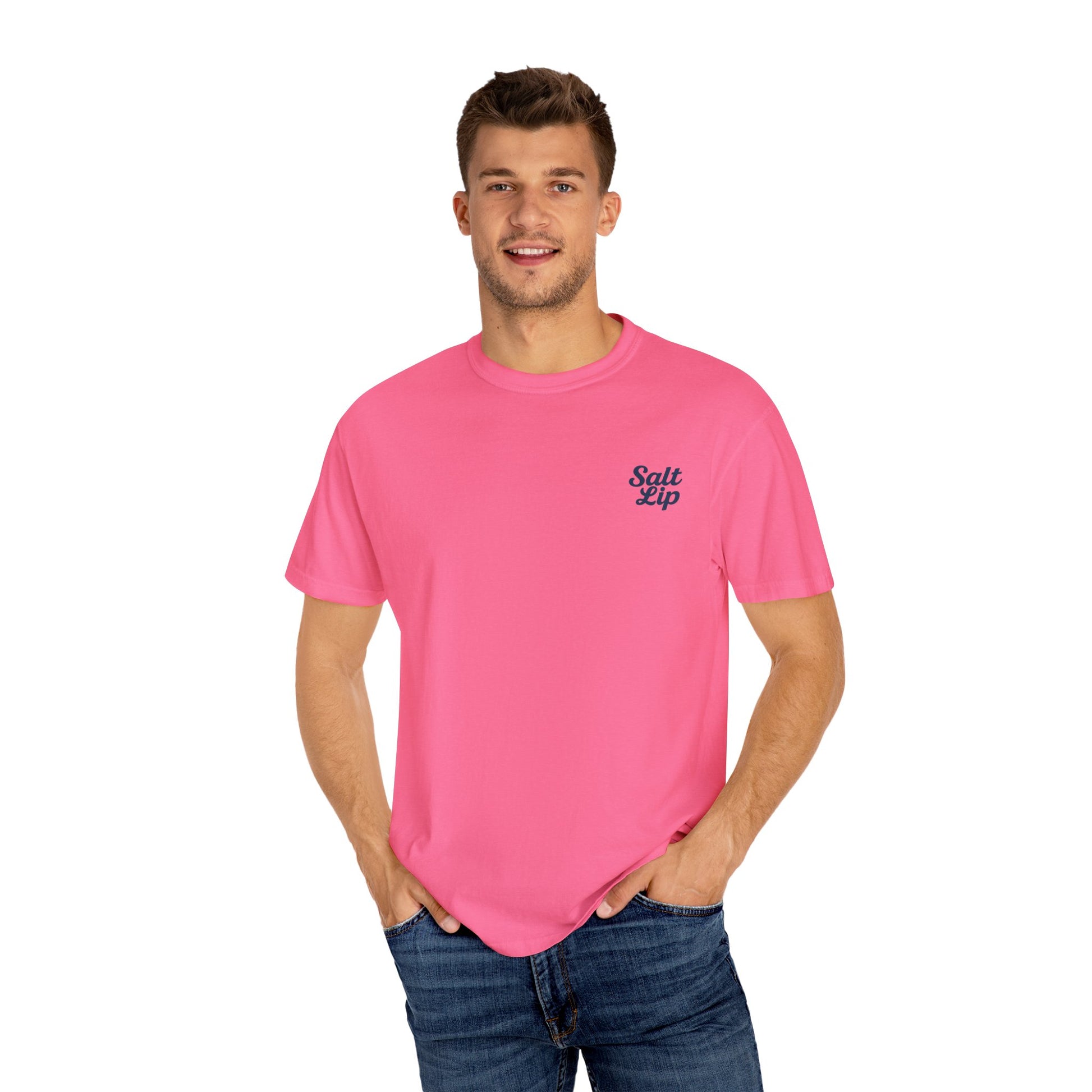 Salt Lip Fishing T-shirt - Unisex Garment-Dyed Tee, Outdoor Apparel, Fishing Gift, Casual Wear, Beach Trip Essential