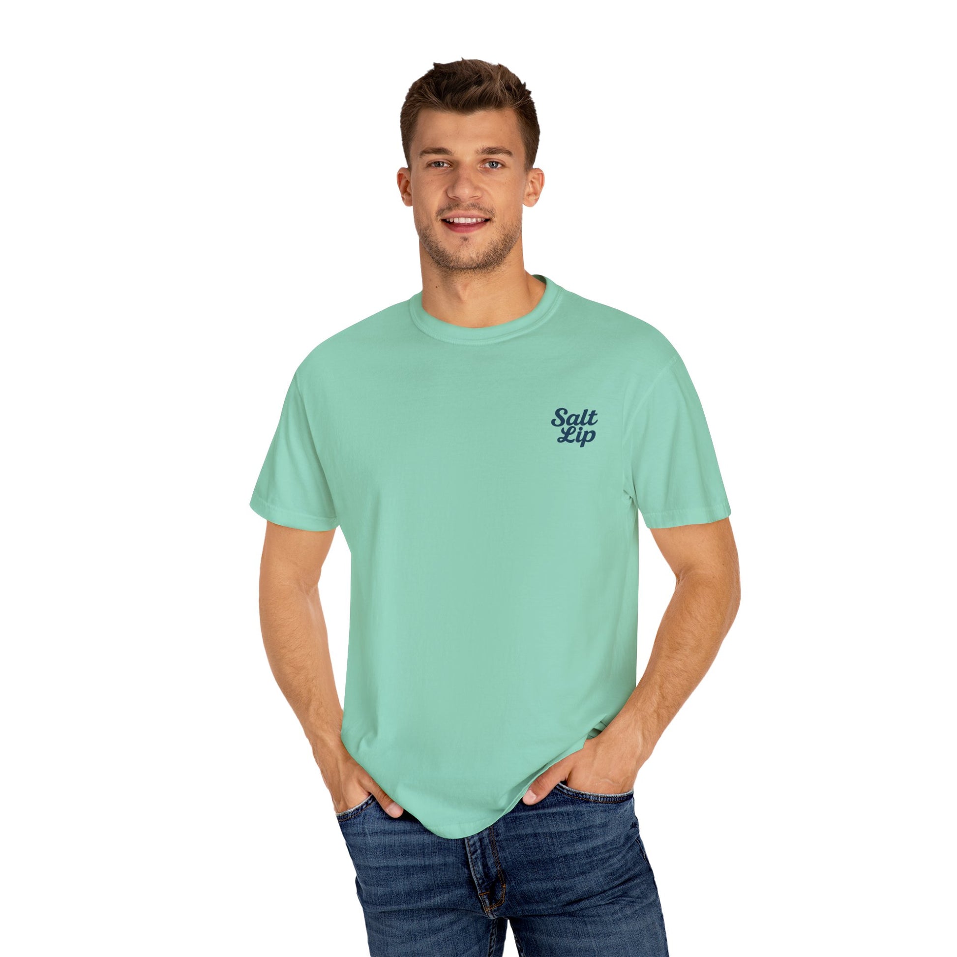 Salt Lip Fishing T-shirt - Unisex Garment-Dyed Tee, Outdoor Apparel, Fishing Gift, Casual Wear, Beach Trip Essential