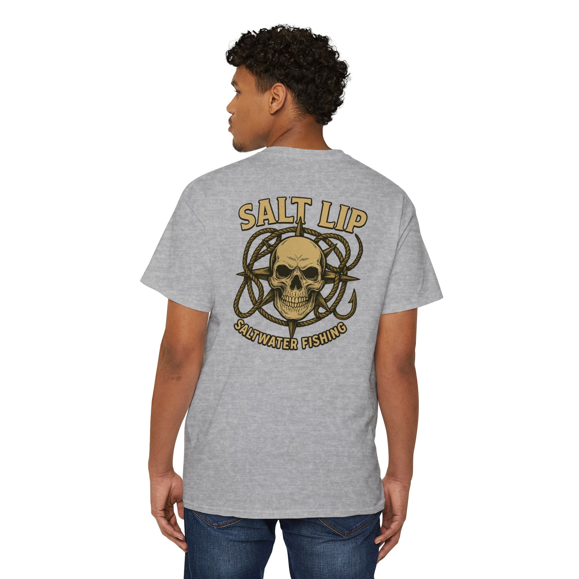 Salt Lip Fishing Pocket Tee - Unisex T-Shirt, Heavy Cotton Tee for Fishing Enthusiasts, Casual Wear, Gift for Outdoor Lovers, Summer Vibe