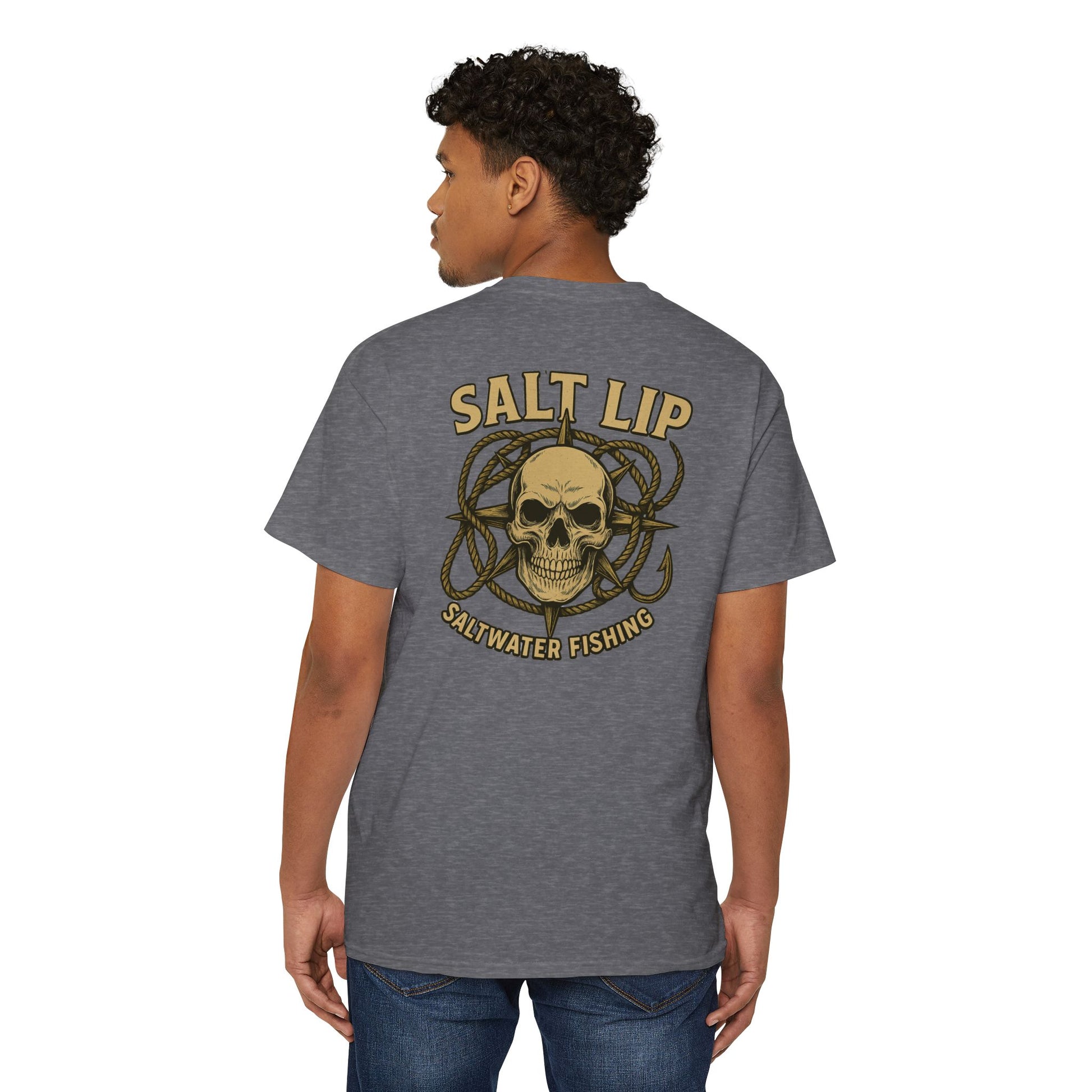 Salt Lip Fishing Pocket Tee - Unisex T-Shirt, Heavy Cotton Tee for Fishing Enthusiasts, Casual Wear, Gift for Outdoor Lovers, Summer Vibe