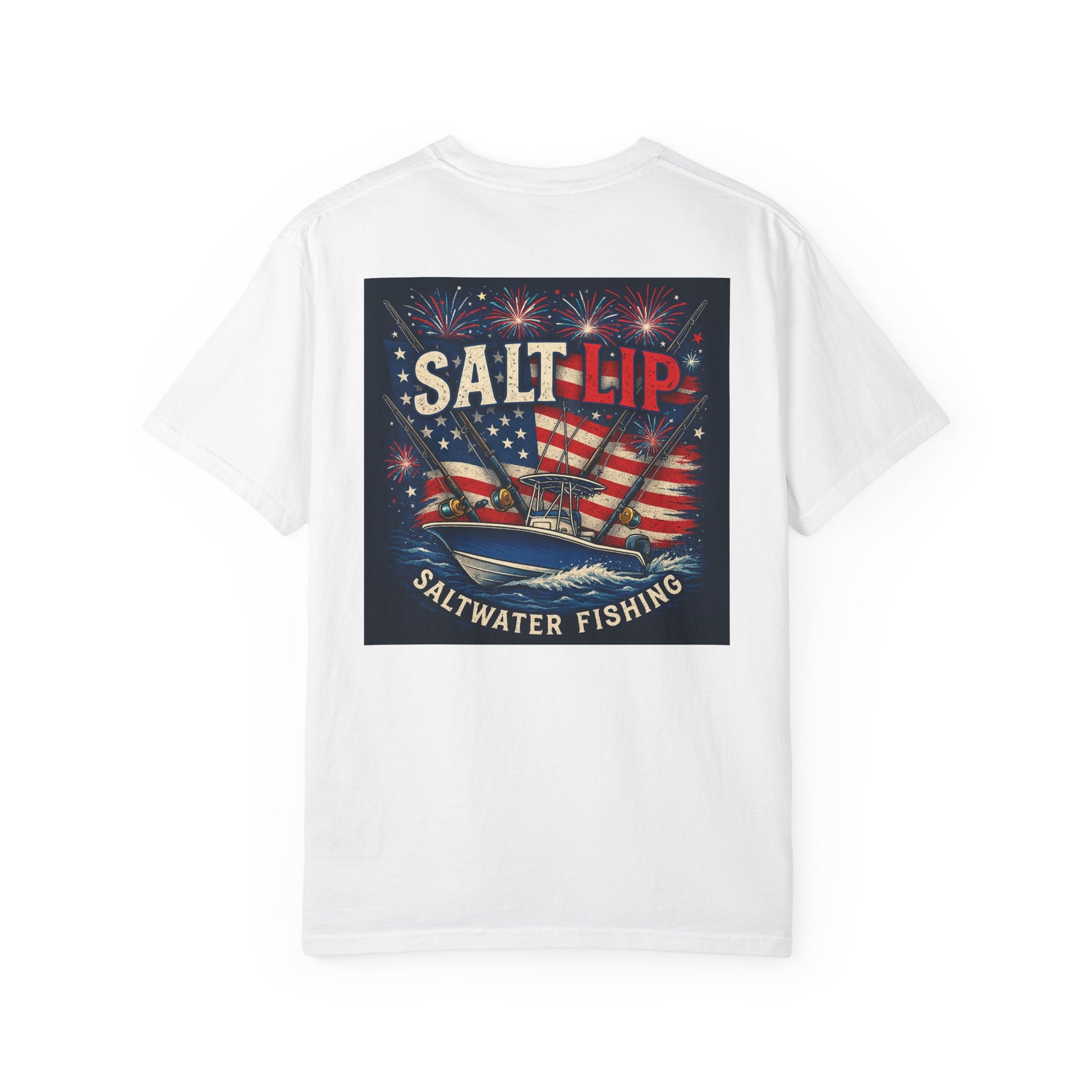 Saltwater Fishing Men's T-shirt - Summer Vibes, Beach Wear, Gift for Anglers, Patriotic Tee, Casual Style
