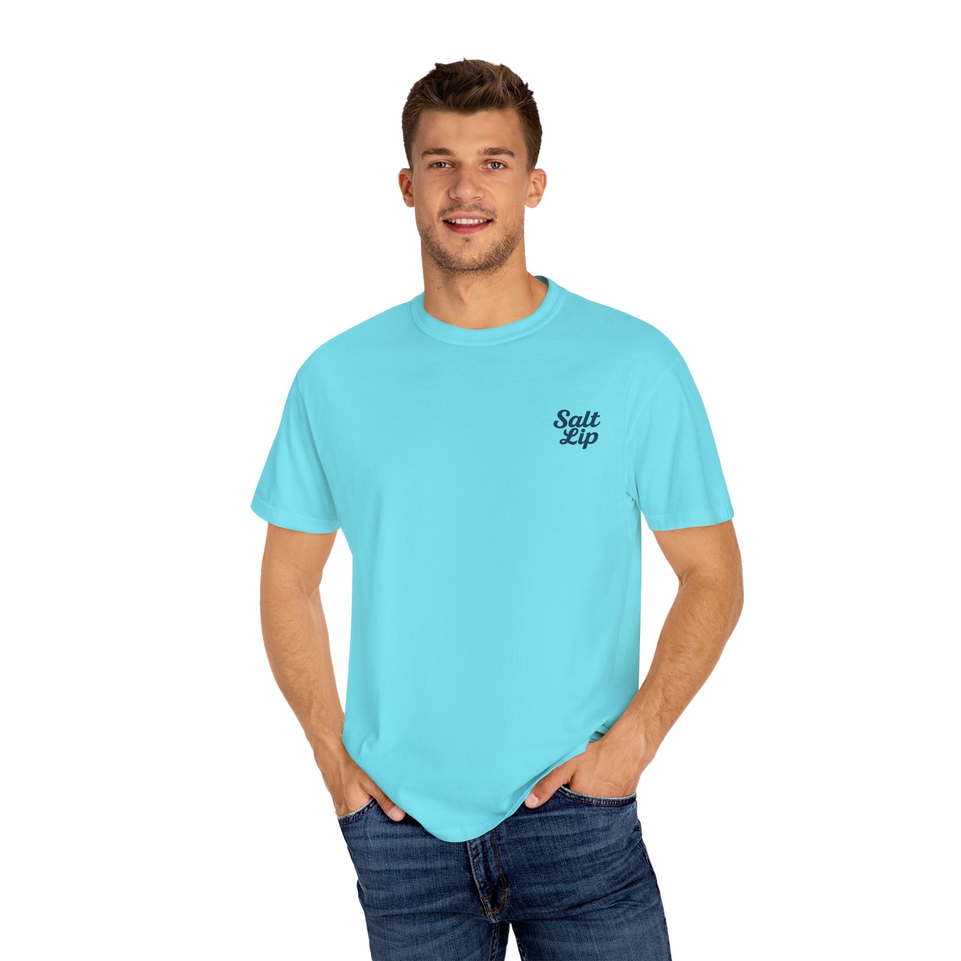 Salt Lip Fishing T-shirt - Unisex Garment-Dyed Tee, Outdoor Apparel, Fishing Gift, Casual Wear, Beach Trip Essential