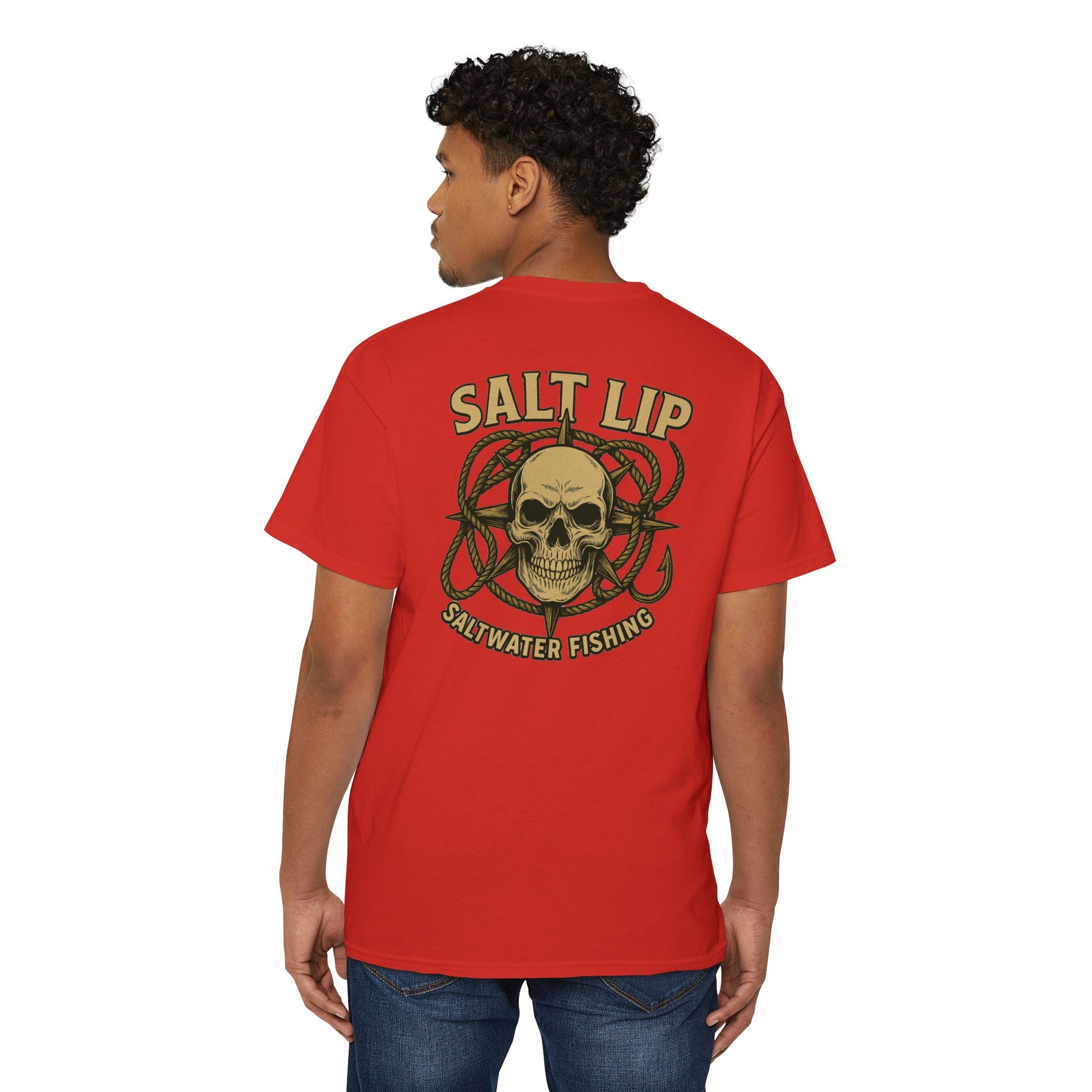 Salt Lip Fishing Pocket Tee - Unisex T-Shirt, Heavy Cotton Tee for Fishing Enthusiasts, Casual Wear, Gift for Outdoor Lovers, Summer Vibe