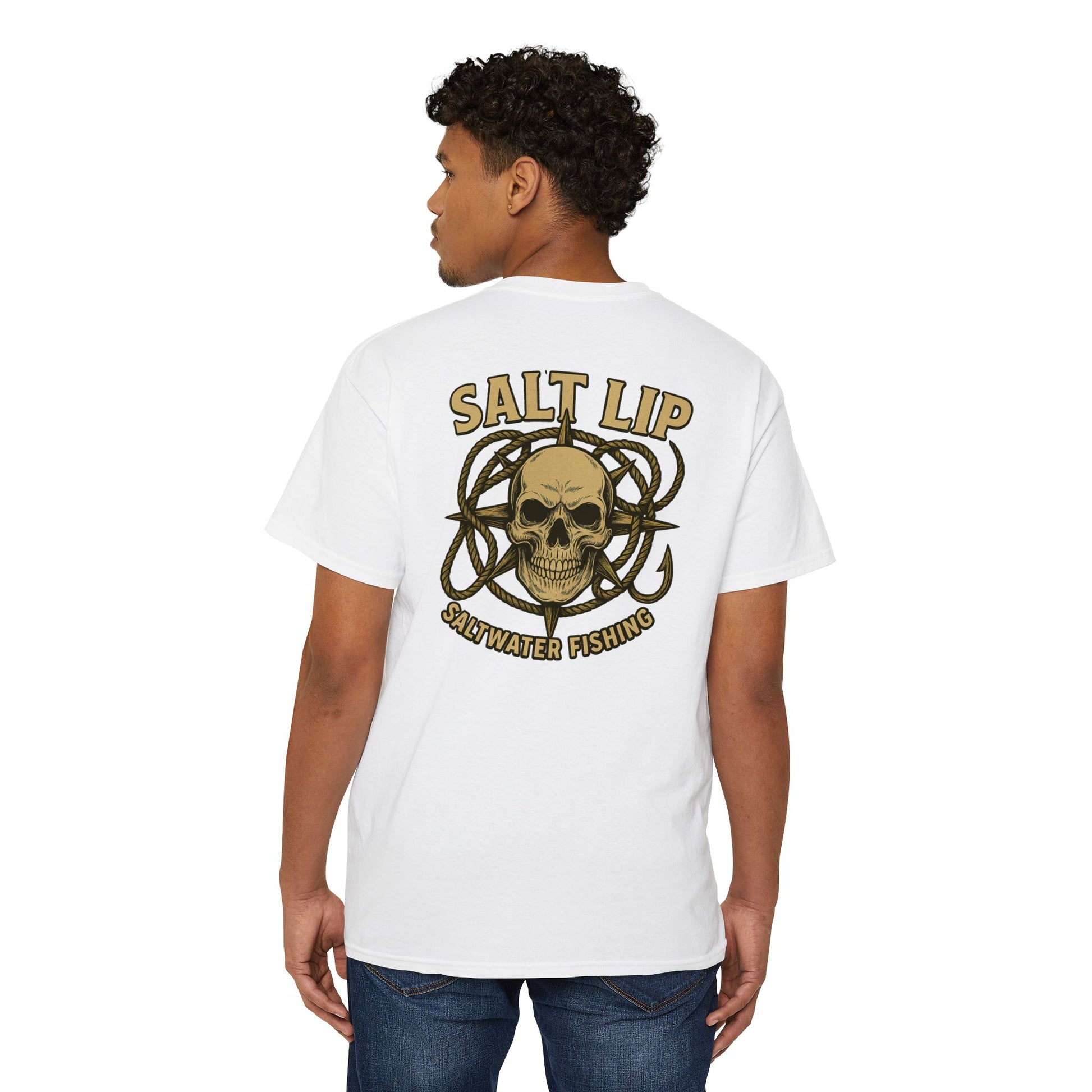 Salt Lip Fishing Pocket Tee - Unisex T-Shirt, Heavy Cotton Tee for Fishing Enthusiasts, Casual Wear, Gift for Outdoor Lovers, Summer Vibe