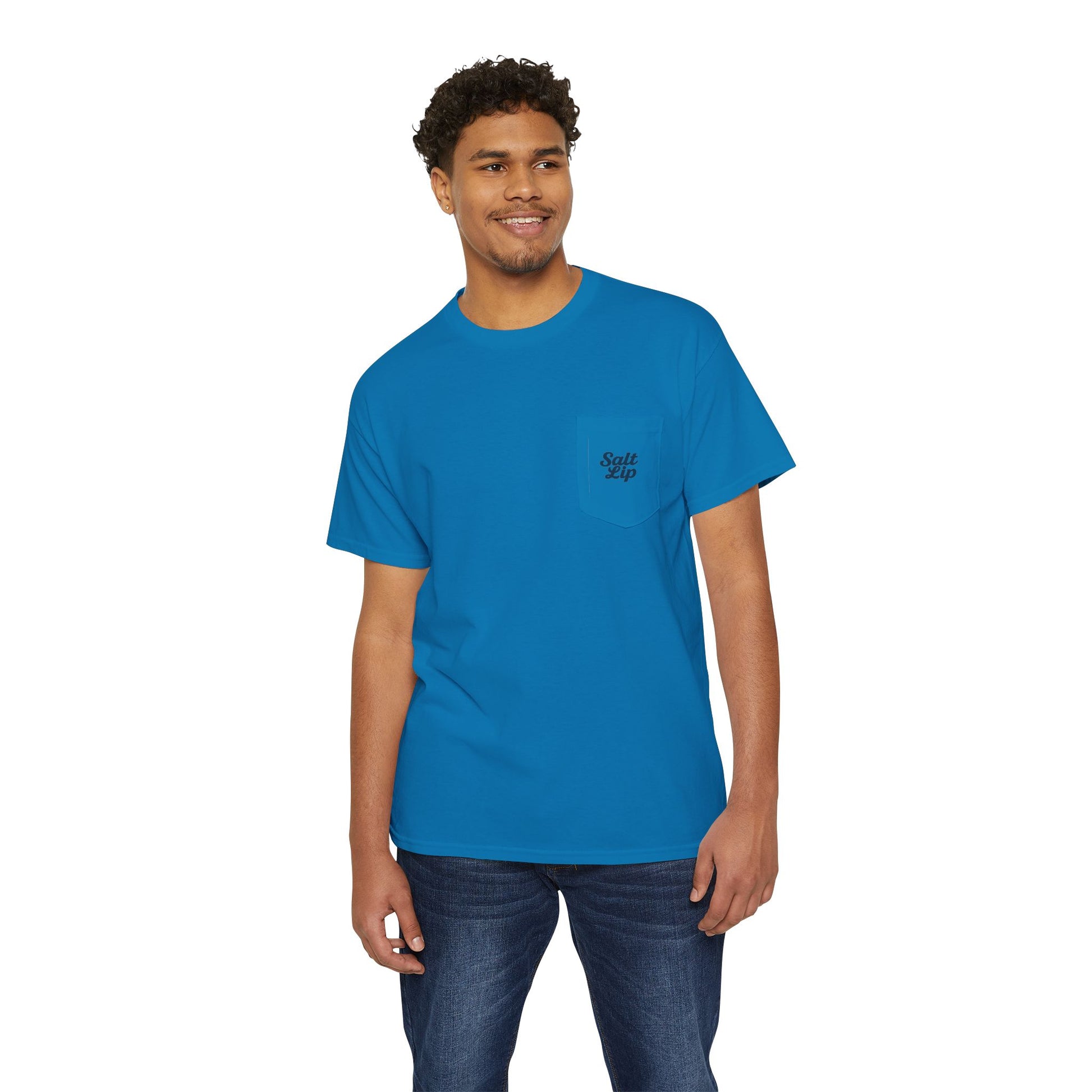 Salt Lip Fishing Pocket Tee - Unisex T-Shirt, Heavy Cotton Tee for Fishing Enthusiasts, Casual Wear, Gift for Outdoor Lovers, Summer Vibe