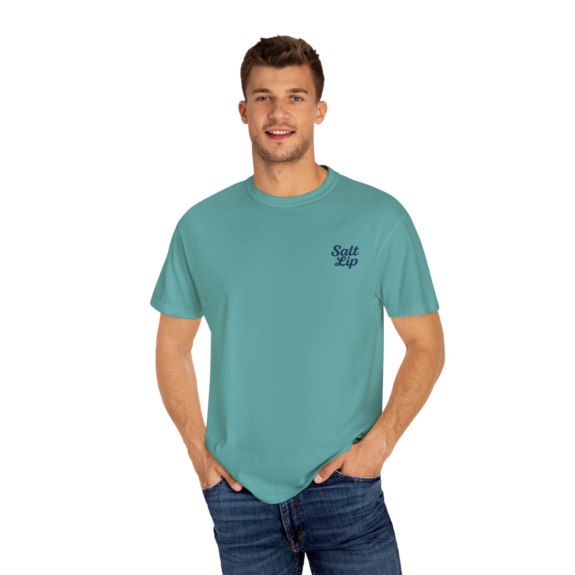 Salt Lip Fishing T-shirt - Unisex Garment-Dyed Tee, Outdoor Apparel, Fishing Gift, Casual Wear, Beach Trip Essential