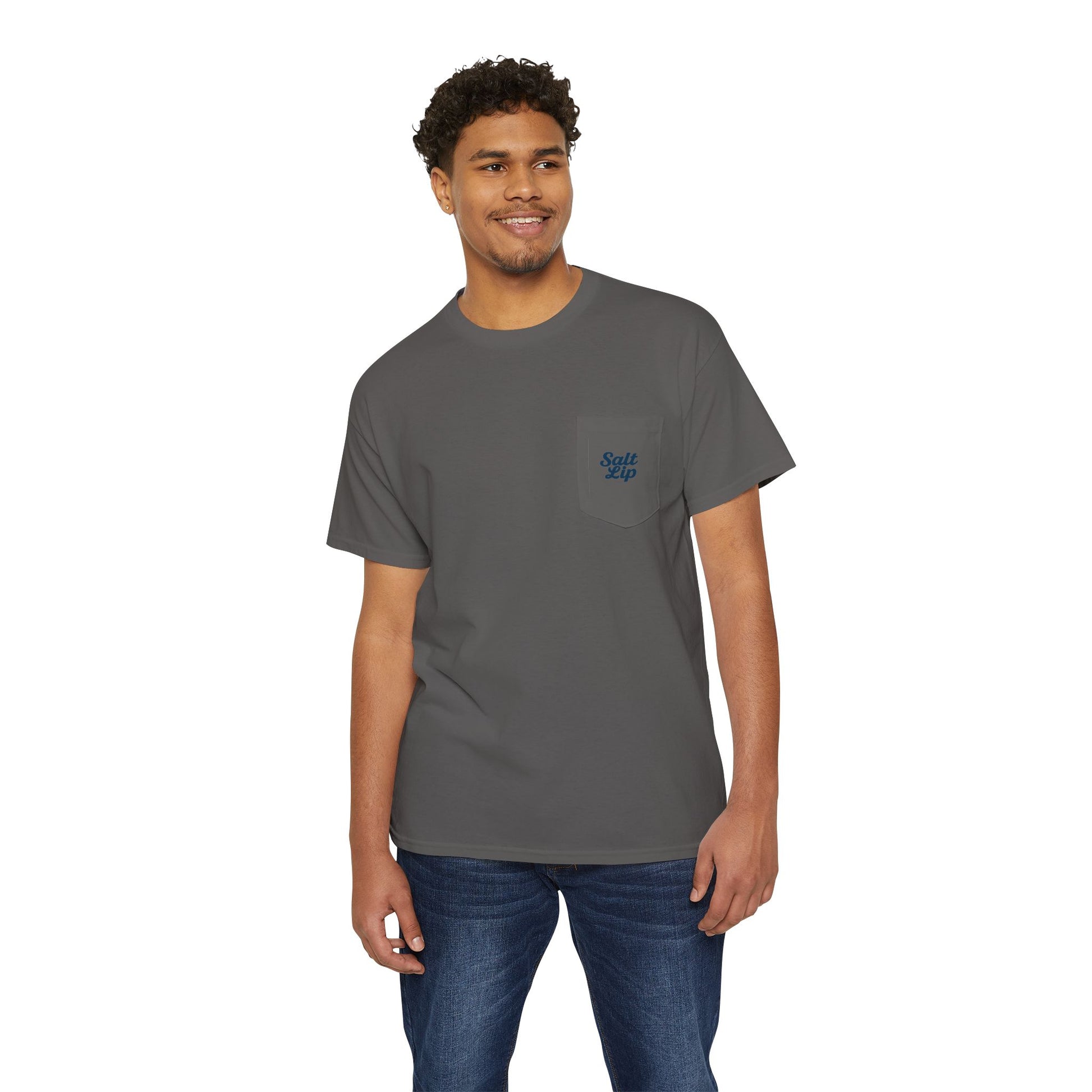 Salt Lip Fishing Pocket Tee - Unisex T-Shirt, Heavy Cotton Tee for Fishing Enthusiasts, Casual Wear, Gift for Outdoor Lovers, Summer Vibe
