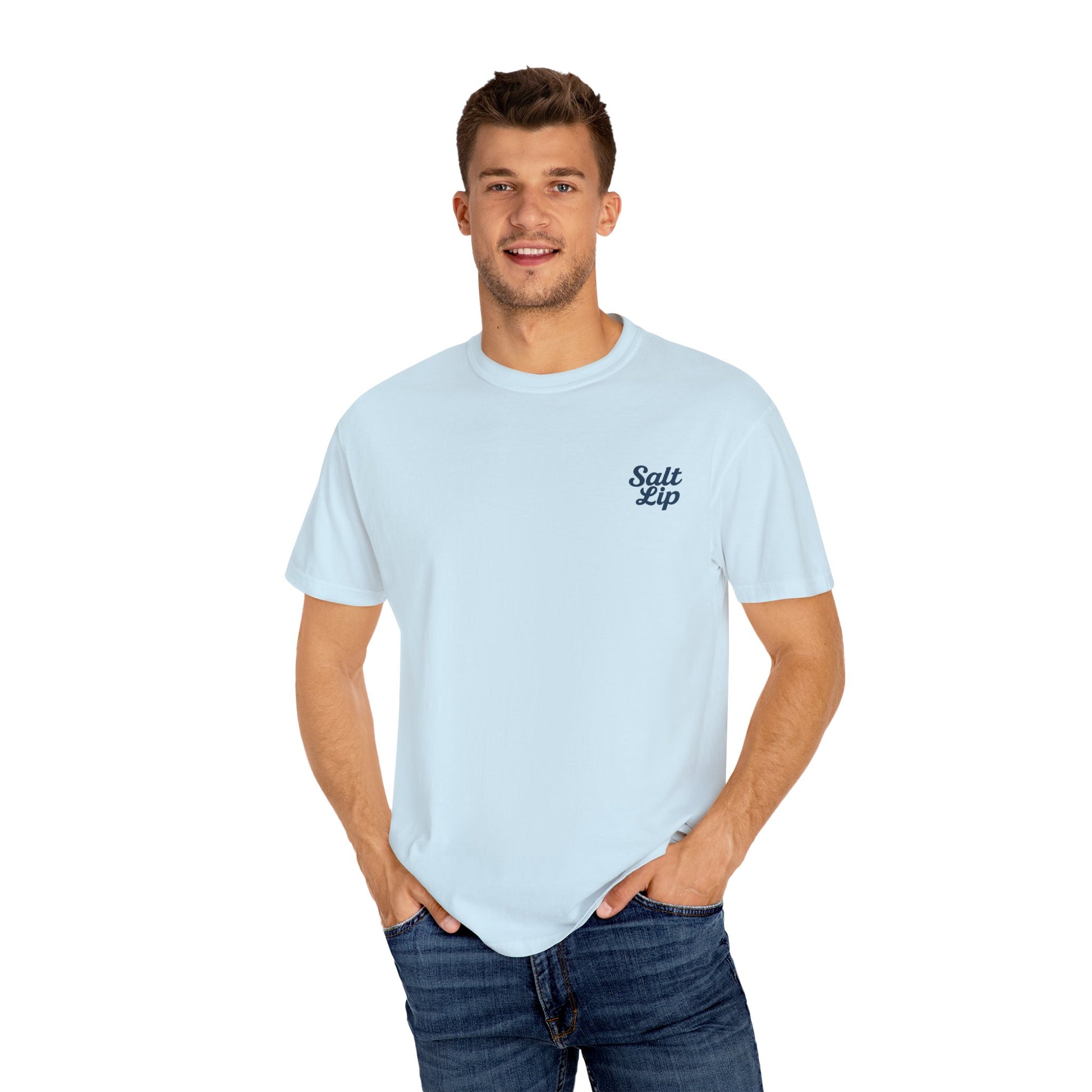 Salt Lip Fishing T-shirt - Unisex Garment-Dyed Tee, Outdoor Apparel, Fishing Gift, Casual Wear, Beach Trip Essential
