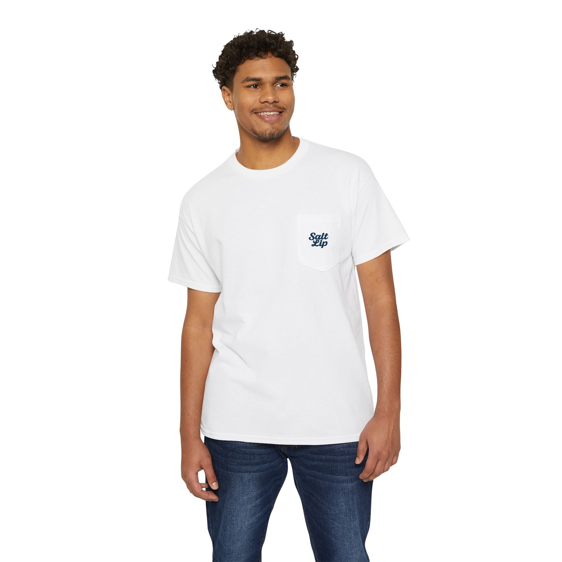 Salt Lip Fishing Pocket Tee - Unisex T-Shirt, Heavy Cotton Tee for Fishing Enthusiasts, Casual Wear, Gift for Outdoor Lovers, Summer Vibe